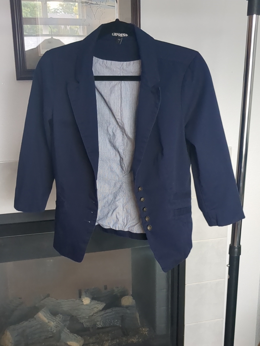 Express Navy Blazer with Notch Lapel